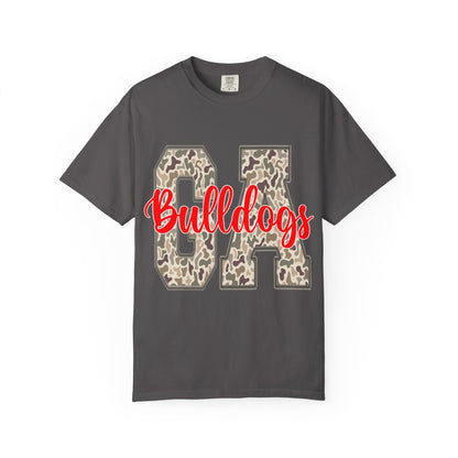 Leopard Print Bulldogs Unisex T-Shirt | Casual Wear, School Spirit, Gift Idea, Team Apparel, Everyday Comfort