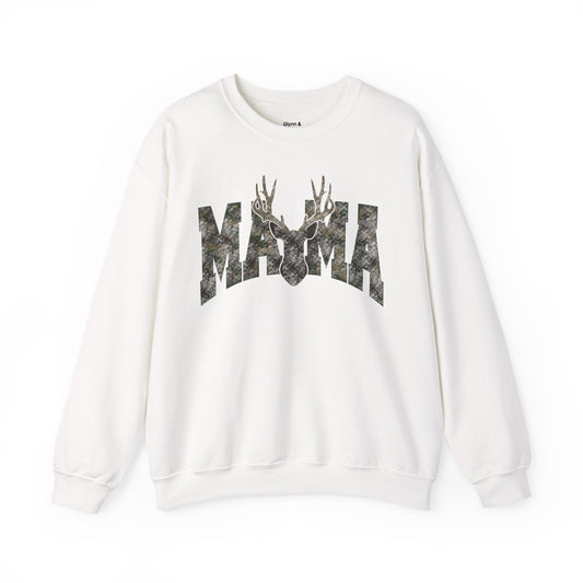 Mama camo deer Unisex Heavy Blend™ Crewneck Sweatshirt