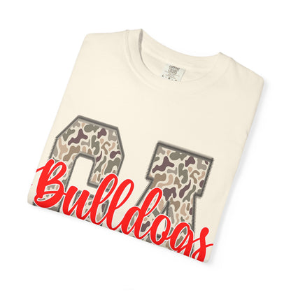 Leopard Print Bulldogs Unisex T-Shirt | Casual Wear, School Spirit, Gift Idea, Team Apparel, Everyday Comfort