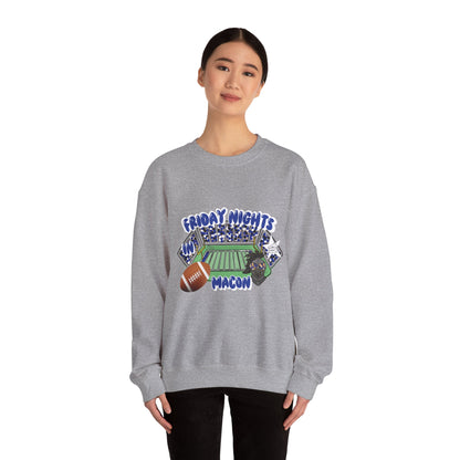 Macon Friday Nights Sweatshirt | Unisex Crewneck | Football Fan Gift | Cozy Casual Wear | Game Day Apparel | Fall Sports Fashion