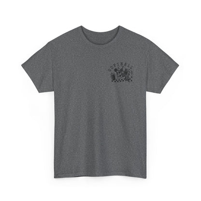 Skull & Checkered Graphics Tee - Unisex Heavy Cotton Shirt, Softball Shirt, Casual Graphic Tee, Summer T-Shirt, Gift for Sports Lovers