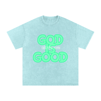 Snow Washed Oversized Cotton T-Shirt
