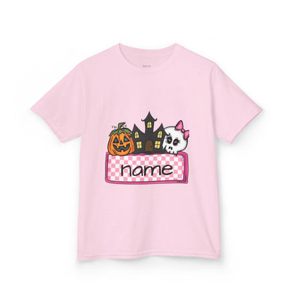 Halloween Personalized Kids Tee, Spooky Kids T-Shirt, Custom Name Tee, Cute Halloween Shirt, Fun Trick or Treat Top