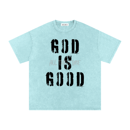 Snow Washed Oversized Cotton T-Shirt