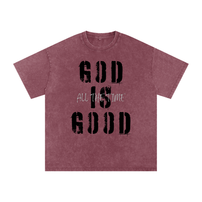 Snow Washed Oversized Cotton T-Shirt