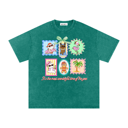 Snow Washed Oversized Cotton T-Shirt