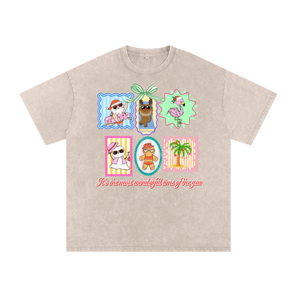 Snow Washed Oversized Cotton T-Shirt