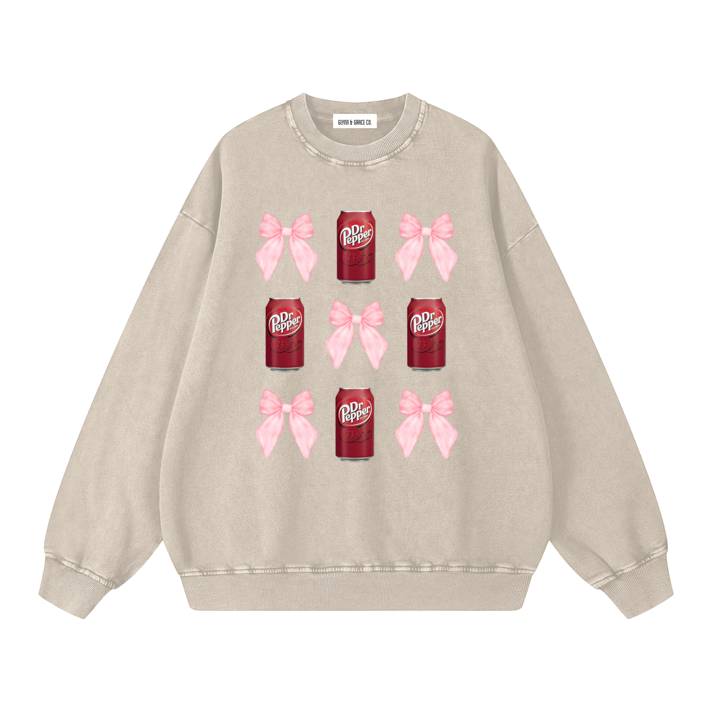 bow Snow Washed Oversized Sweatshirt