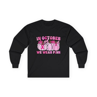 October Pink Awareness Long Sleeve Tee, Breast Cancer Awareness Shirt, October Pink Shirt, Support Pink Campaign Tee, Fall Fashion [...]