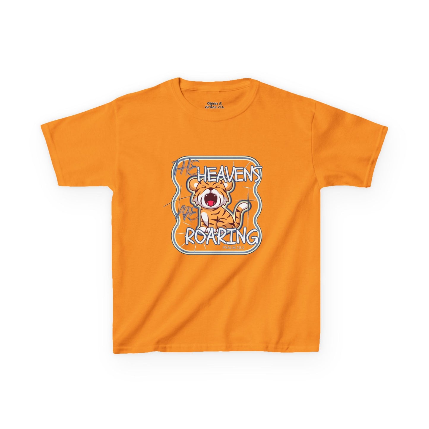 Roaring Heaven Kids Tee - Cute Tiger Graphic, Fun Summer T-Shirt, Birthday Gift, Animal Lovers, Playful Style