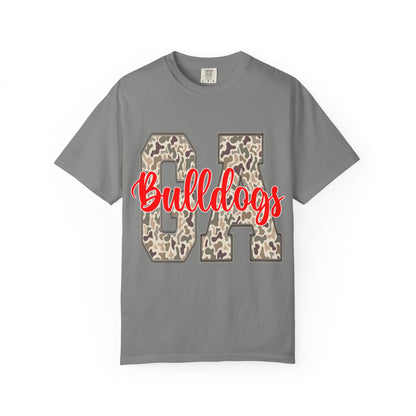 Leopard Print Bulldogs Unisex T-Shirt | Casual Wear, School Spirit, Gift Idea, Team Apparel, Everyday Comfort