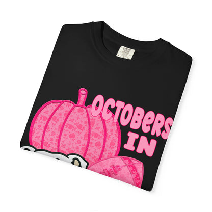 Playful Bulldog & Pumpkin Tee, Fun T-Shirt for Fall, Halloween Outfit, Athens Pride, Trendy Graphic Shirt, Unisex Casual Wear