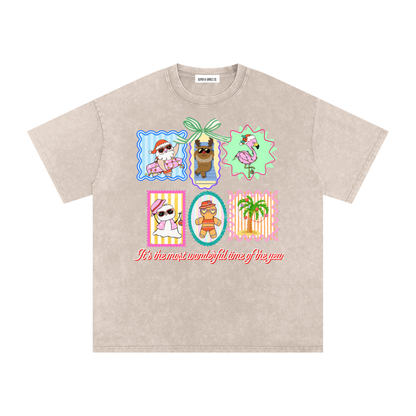 Snow Washed Oversized Cotton T-Shirt