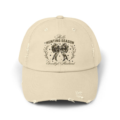 Unisex Hunting Season Distressed Cap, Casual Hat for Outdoor Lovers, Gift for Hunters, Fall Fashion, Distressed Baseball Cap