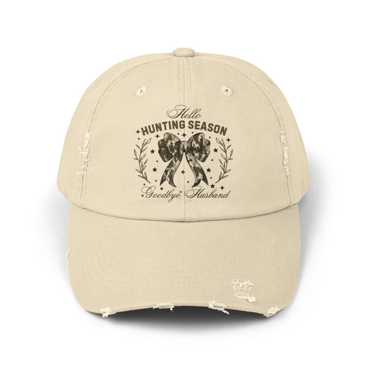 Unisex Hunting Season Distressed Cap, Casual Hat for Outdoor Lovers, Gift for Hunters, Fall Fashion, Distressed Baseball Cap