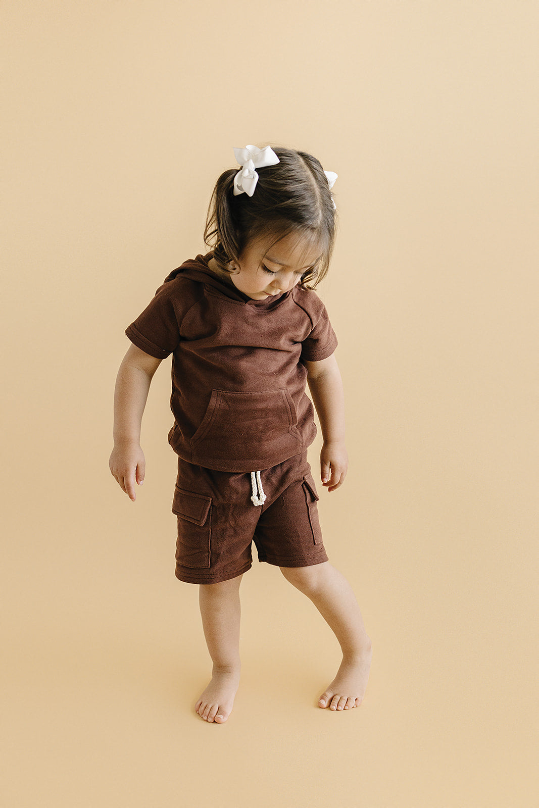 Terry Cargo Shorts Set | Chocolate