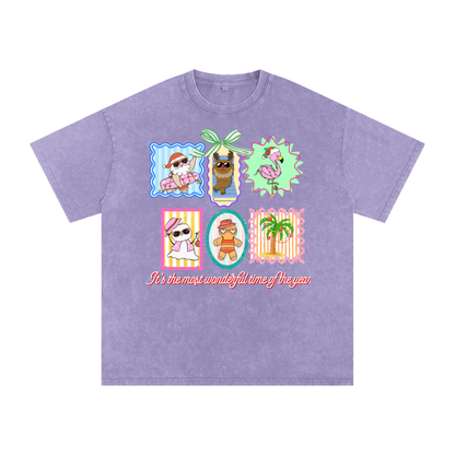 Snow Washed Oversized Cotton T-Shirt