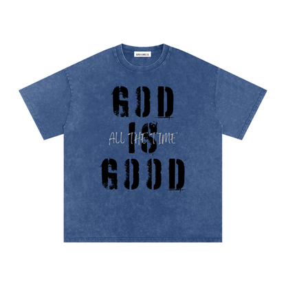 Snow Washed Oversized Cotton T-Shirt