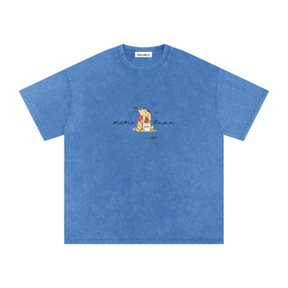 Mama bear Snow Washed Oversized Cotton T-Shirt