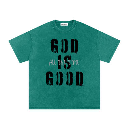 Snow Washed Oversized Cotton T-Shirt