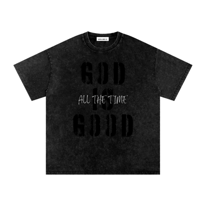 Snow Washed Oversized Cotton T-Shirt