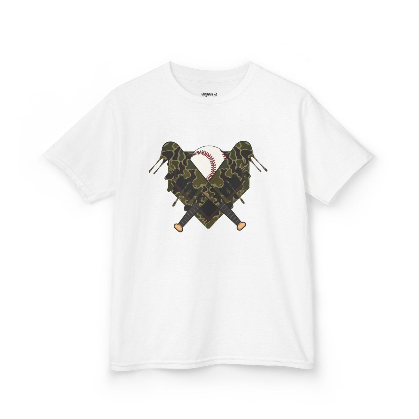 Camo Heart Kids Tee, Camouflage Shirt, Boys Girls T-Shirt, Military Style Kids Clothing, Unique Kids Gift, Outdoor Adventure Tee
