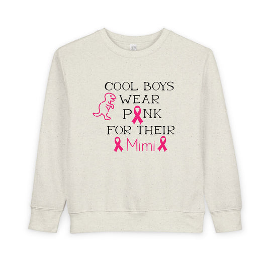 Cool Boys Wear Pink Toddler Sweatshirt, Kids Gift, Breast Cancer Awareness, Family Support, Toddler Apparel