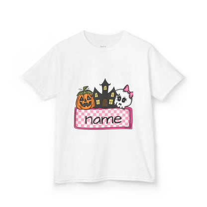 Halloween Personalized Kids Tee, Spooky Kids T-Shirt, Custom Name Tee, Cute Halloween Shirt, Fun Trick or Treat Top