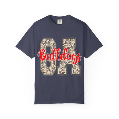Leopard Print Bulldogs Unisex T-Shirt | Casual Wear, School Spirit, Gift Idea, Team Apparel, Everyday Comfort