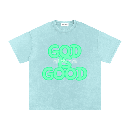 Snow Washed Oversized Cotton T-Shirt
