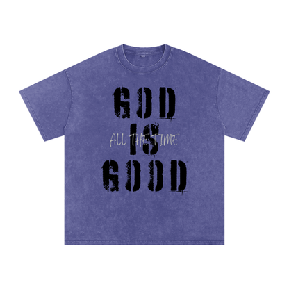 Snow Washed Oversized Cotton T-Shirt