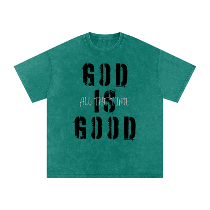 Snow Washed Oversized Cotton T-Shirt