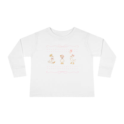 Whimsical Toddler Long Sleeve Tee - Cute Animal Design, Perfect for Birthdays, Playdates, and Everyday Wear