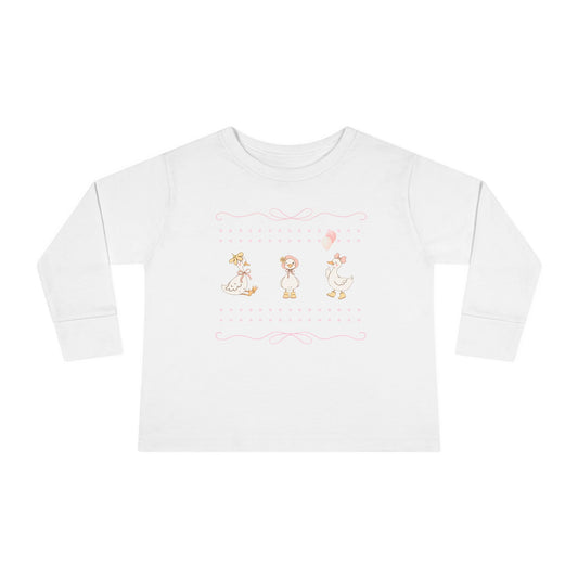 Whimsical Toddler Long Sleeve Tee - Cute Animal Design, Perfect for Birthdays, Playdates, and Everyday Wear