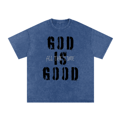 Snow Washed Oversized Cotton T-Shirt