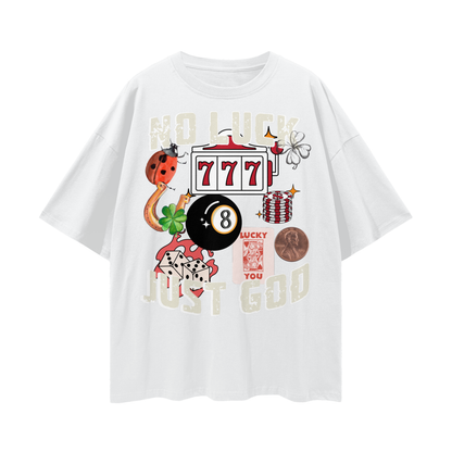 No luck Streetwear Loose Drop Shoulder T-Shirt
