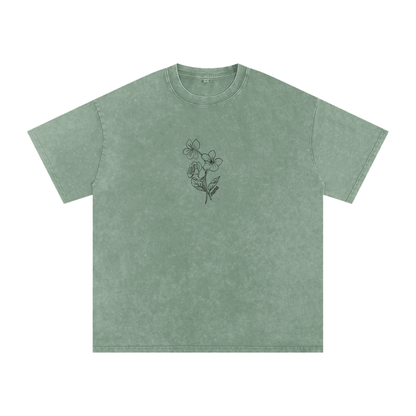 Snow Washed Oversized Cotton T-Shirt