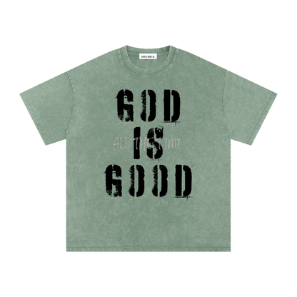 Snow Washed Oversized Cotton T-Shirt