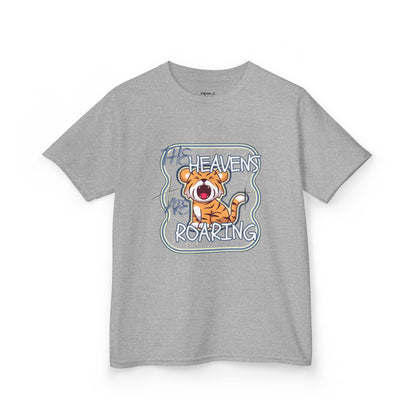 Roaring Heaven Kids Tee - Cute Tiger Graphic, Fun Summer T-Shirt, Birthday Gift, Animal Lovers, Playful Style