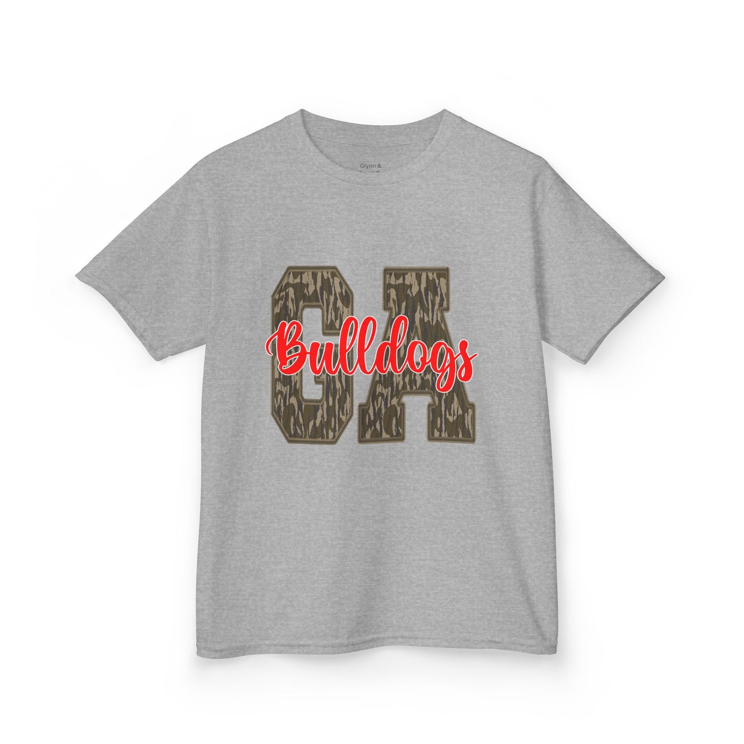 Camouflage Bulldogs Kids Tee, Sporty Youth Shirt, Trendy Kids Apparel, Birthday Gift for Boys, School Spirit Wear
