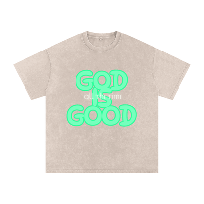 Snow Washed Oversized Cotton T-Shirt