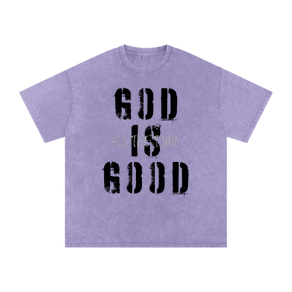 Snow Washed Oversized Cotton T-Shirt