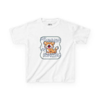 Roaring Heaven Kids Tee - Cute Tiger Graphic, Fun Summer T-Shirt, Birthday Gift, Animal Lovers, Playful Style