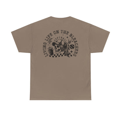 Skull & Checkered Graphics Tee - Unisex Heavy Cotton Shirt, Softball Shirt, Casual Graphic Tee, Summer T-Shirt, Gift for Sports Lovers