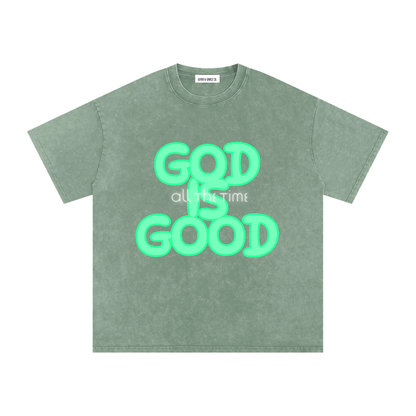 Snow Washed Oversized Cotton T-Shirt