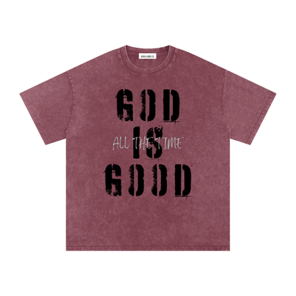 Snow Washed Oversized Cotton T-Shirt