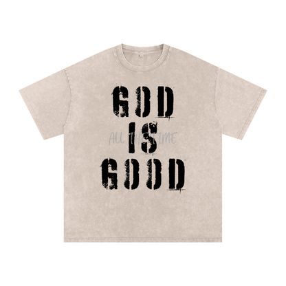 Snow Washed Oversized Cotton T-Shirt