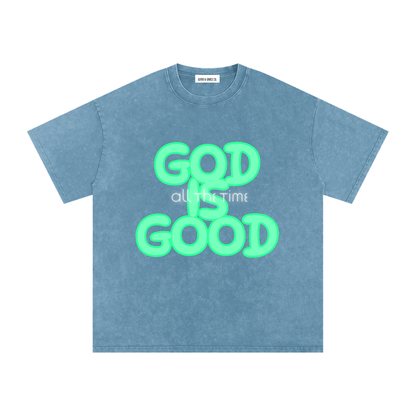 Snow Washed Oversized Cotton T-Shirt