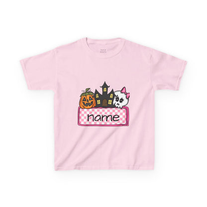 Halloween Personalized Kids Tee, Spooky Kids T-Shirt, Custom Name Tee, Cute Halloween Shirt, Fun Trick or Treat Top