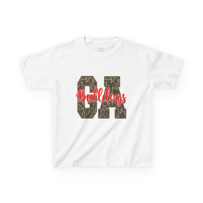 Camouflage Bulldogs Kids Tee, Sporty Youth Shirt, Trendy Kids Apparel, Birthday Gift for Boys, School Spirit Wear